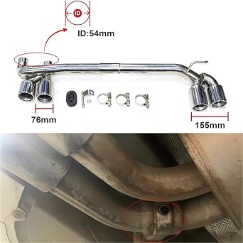 Carbon Fiber Exhaust Tip Quad Car Exhaust Tip Tailpipe Compatible with BMW F30 F31 320i 330i F33 F34 428i 420i 425i M Sport Muffler Tip(Black 48mm)