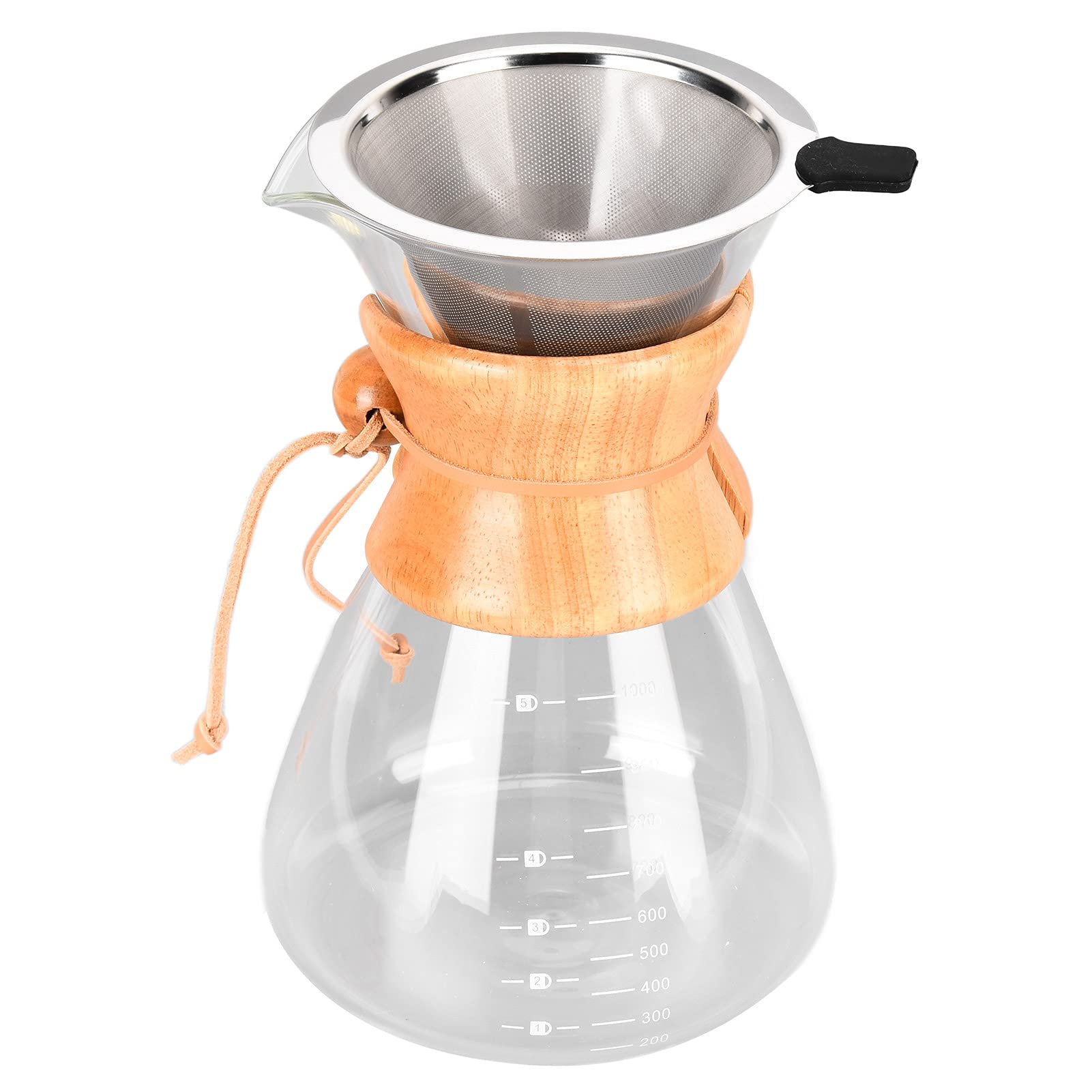 Cafetière verser sur Walmeck 1000ml grand format entonnoir filtre résistant à la chaleur