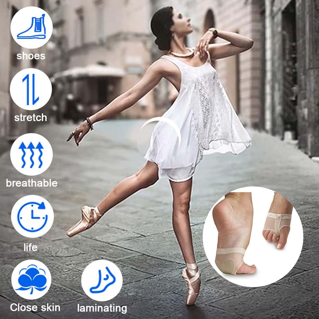 Almohadillas Anti-derrapante para danza 5 TALLAS NIÑOS Y ADULTOS protección pies ballet yoga gimnasia