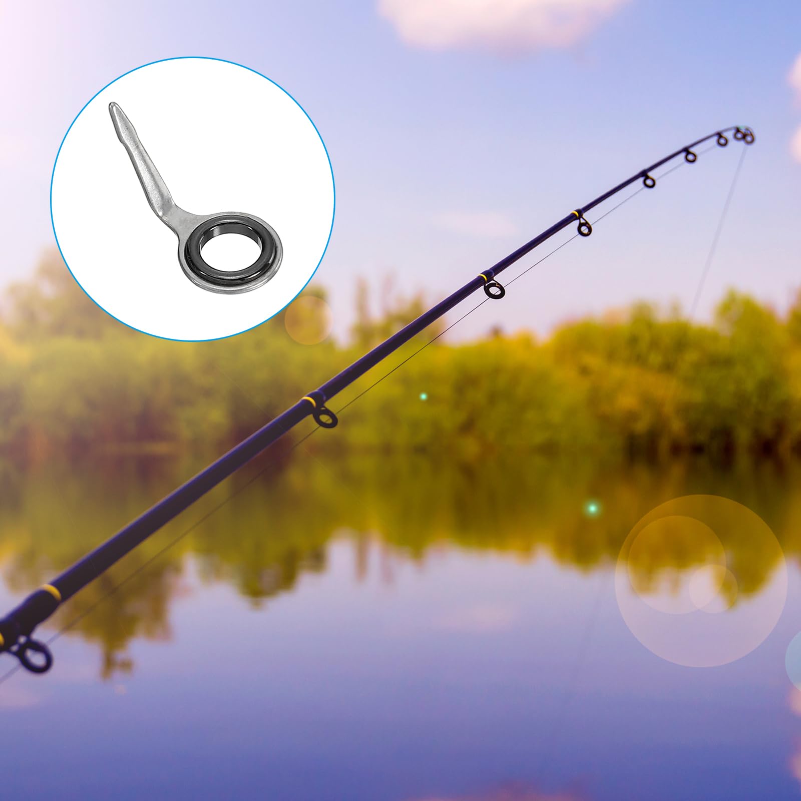 Fishing Rod Eyes Fishing Rod Guide Rings 30Pcs Stainless Steel Ceramic ...