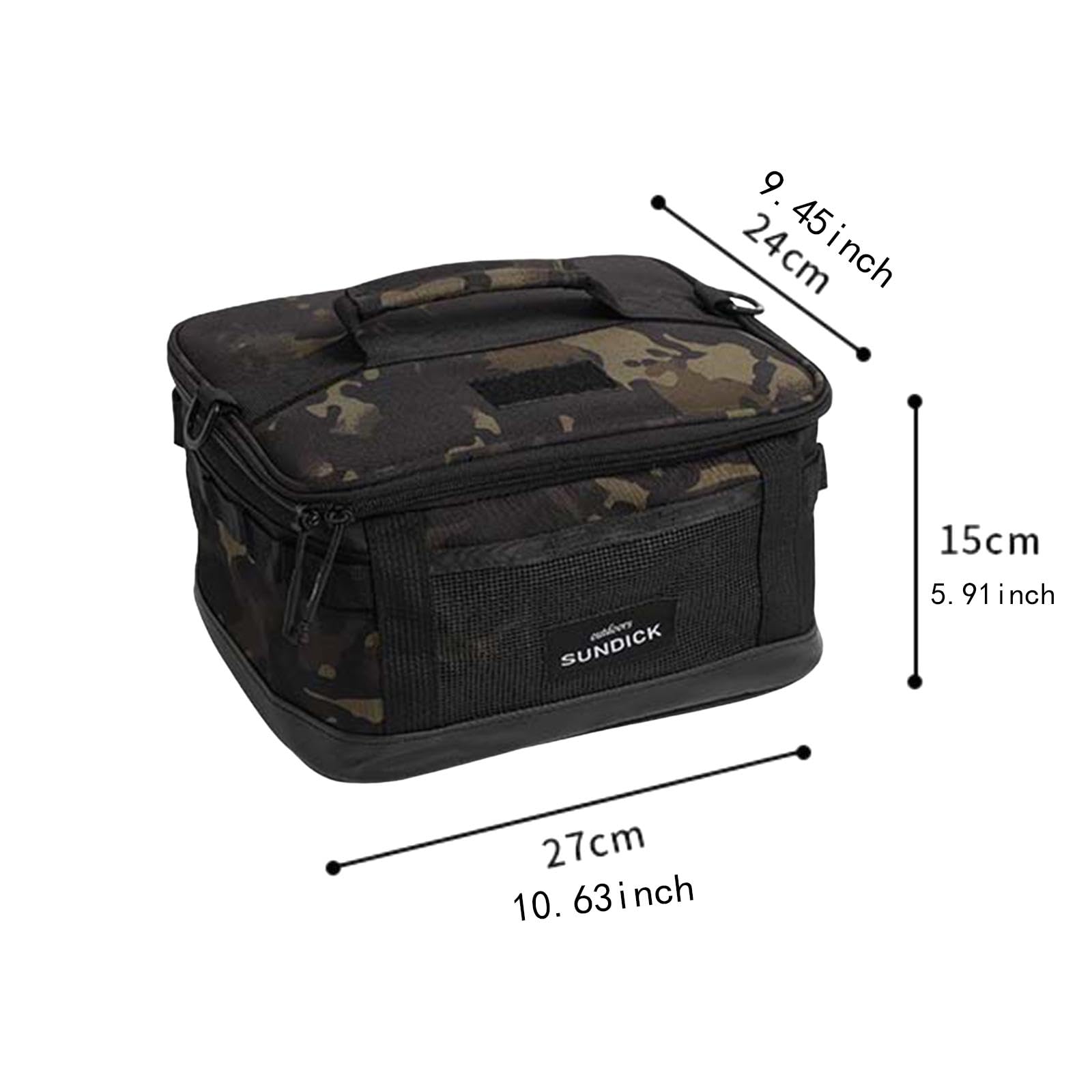 Bolsa de Almacenamiento para Camping Bolsa de Lona Organizador de Herramientas Estuche Portátil con Diseño Robusto para Fácil Acceso Adecuado para Gua, Negro con Patrones