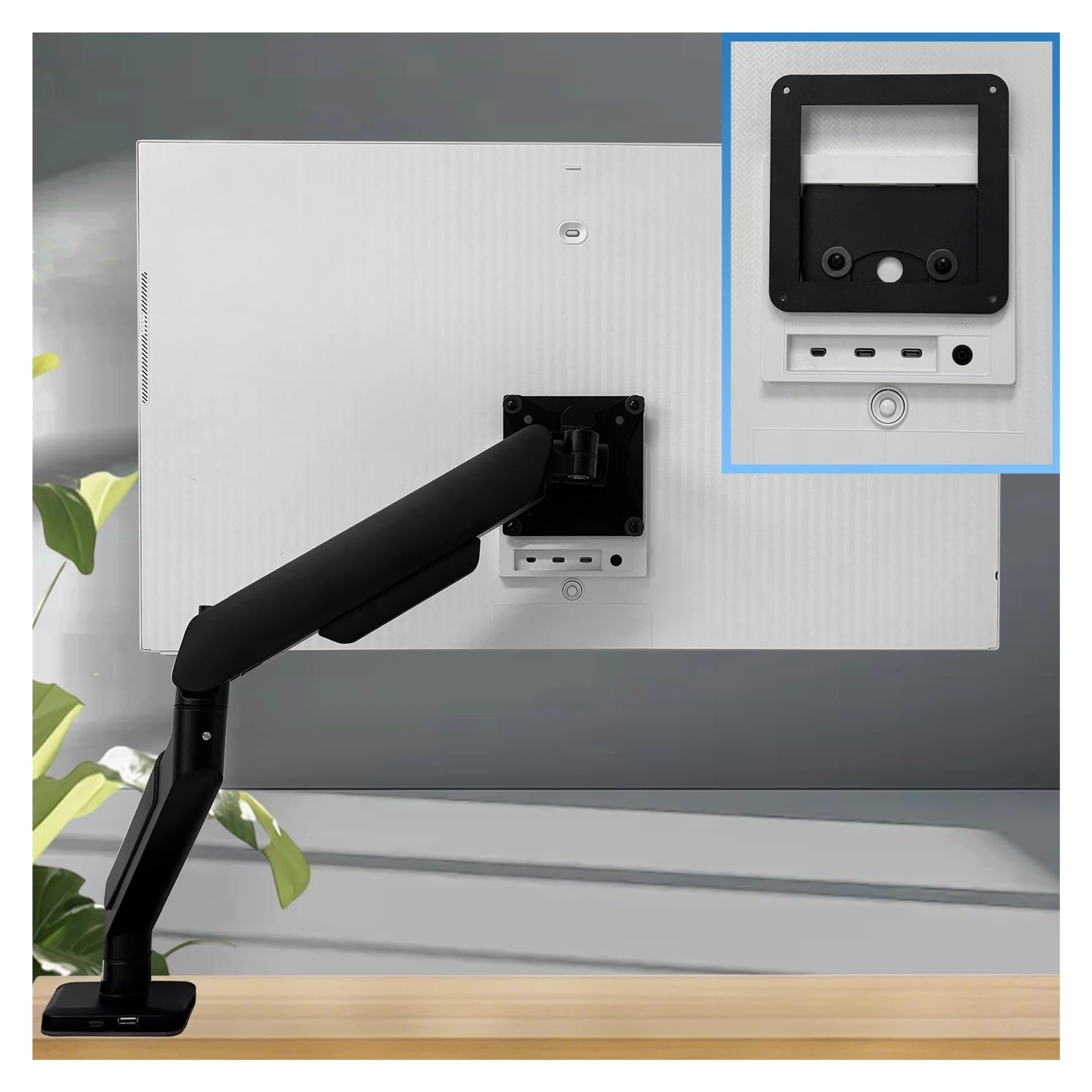 Adattatore VESA, Compatibile con Monitor Samsung da 32 Pollici S32BM80PUU S32BM80PUW S32BM80PUE S32BM80PUI S32BM80PUL S32BM80GUM Modifica Schede di Conversione(Black)