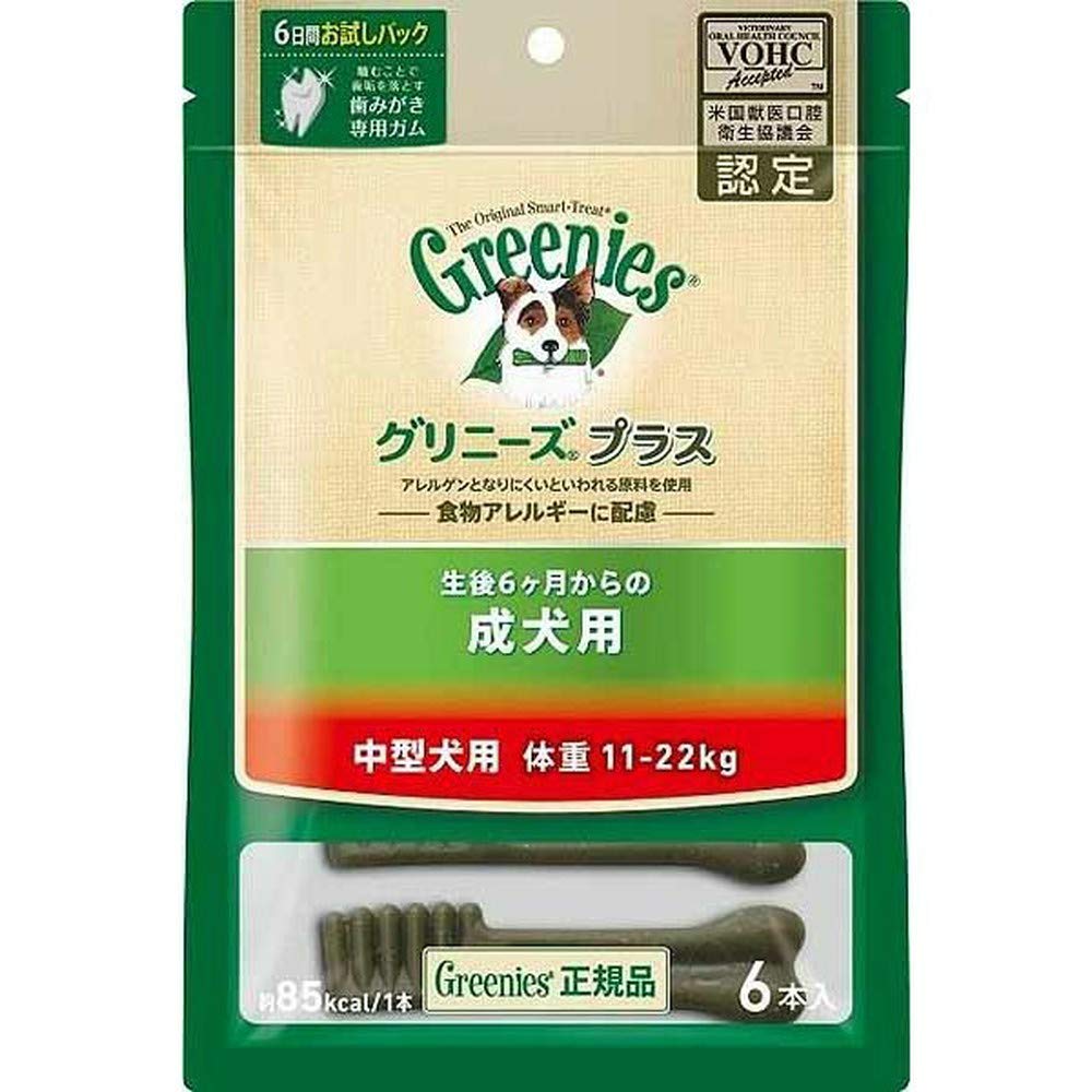 Amazon.co.jp: グリニーズ グリニーズプラス 成犬 中型犬用11-22kg 6P