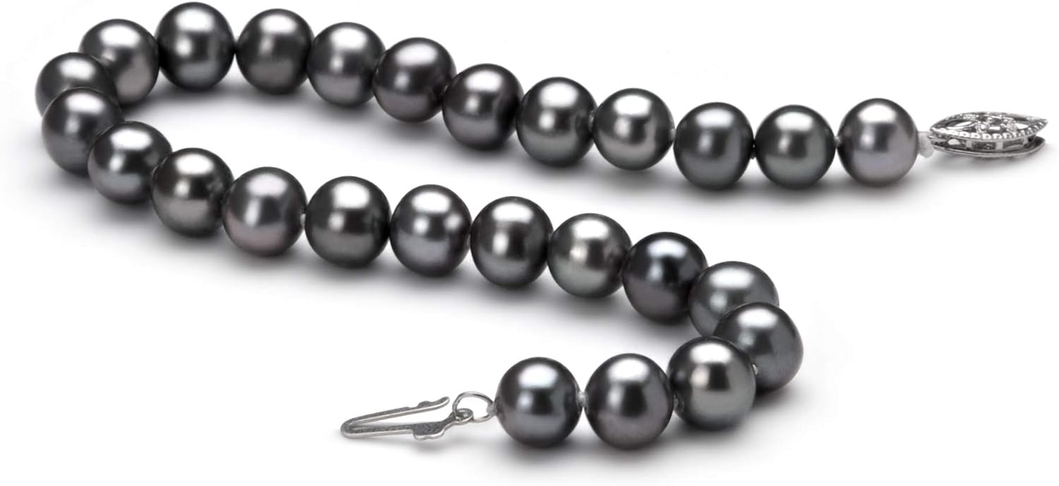 Black 6-7mm AA Quality Freshwater 925 Sterling Silver Cultured Pearl Bracelet For Women - Image 2