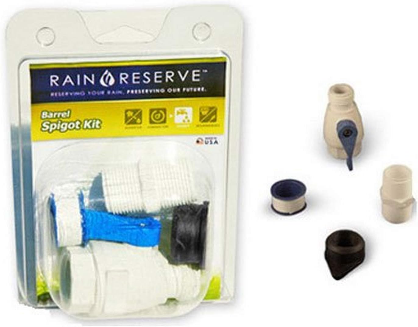 Rain Reserve2012314 Rain Barrel Spigot Pack,White