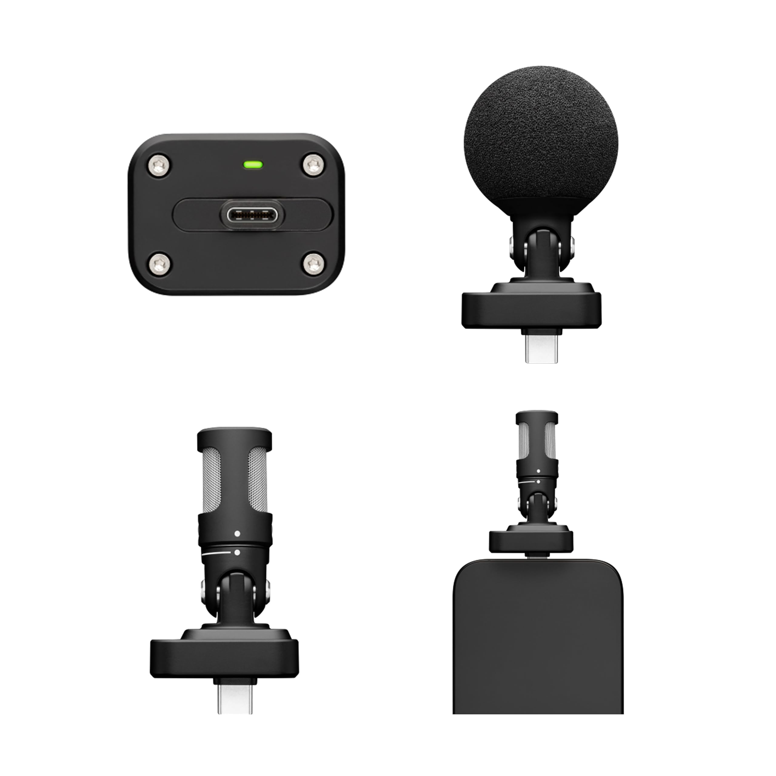 Shure MV88 USB-C Micro, pour iPhone et Android, Microphone d’Enregistrement et Vlogging avec Niveau Automatique, Réduction de Bruit en Temps Réel, 4 Directivités – Noir
