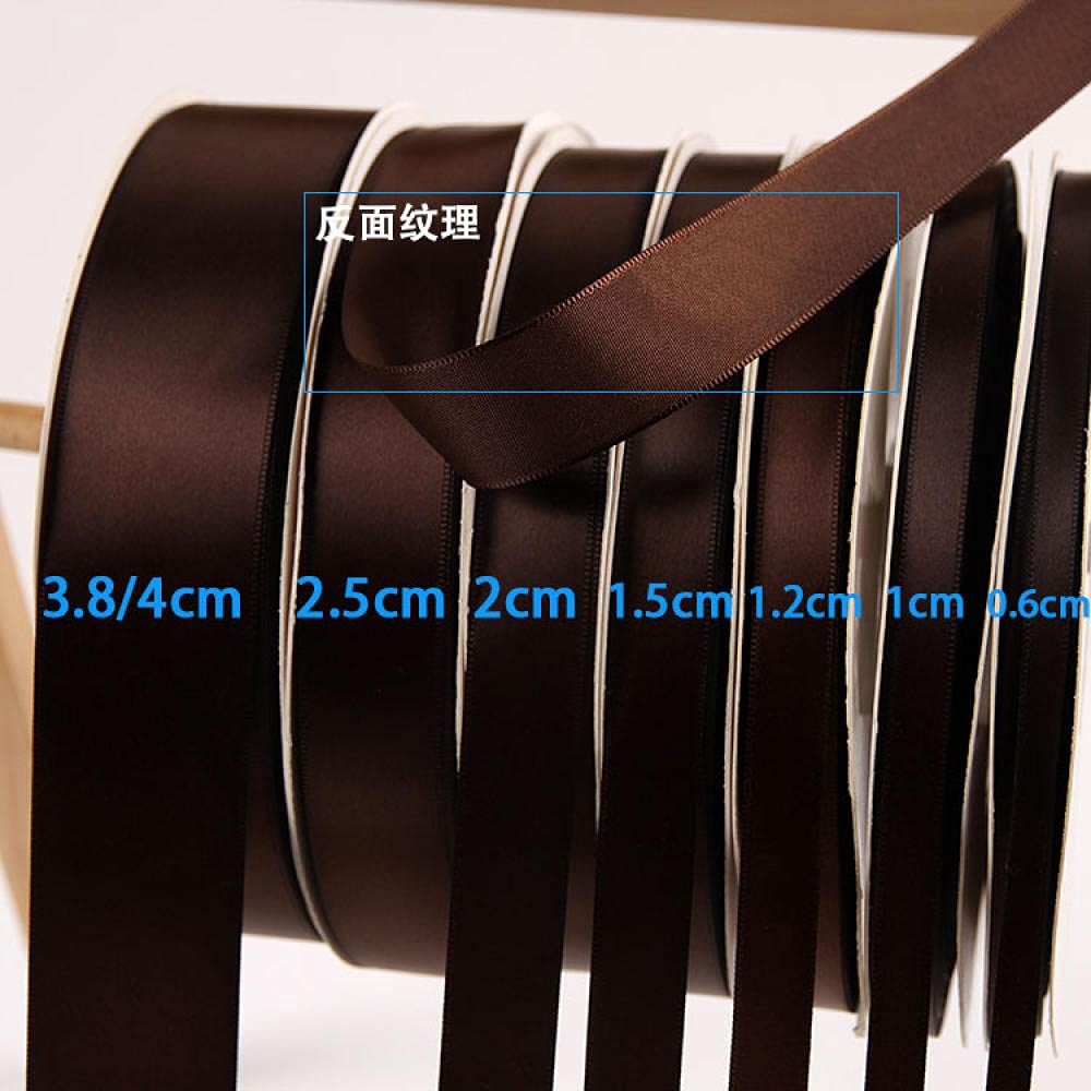 Ribbons For Gift Wrapping Ribbon For Fabric Satin Ribbons 0 6-4Cm Głęboką Kawa Wstążka Wstążka Wstążka Kolor Taśmy Na Prezent Opakowanie Wstążka Diy Ręcznie Robione Bowery-Szerokość 0.6 Cm Długość Głę