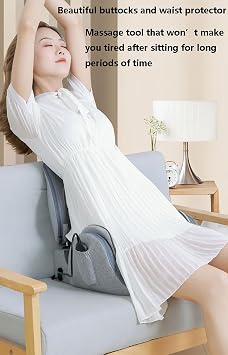 Buttocks Massager Seat Cushion, 4 in 1 Multifunctional Pelvic Correction & Massage Cushion, Adjustable Angle Massage Pad with Heat and Intelligent Timer for Fatigue Relief (Grey)