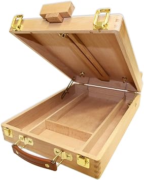 Mont Marte Adjustable Easel Wood Table Sketch Box Easels, Portable Art Easel for Painting and Drawing