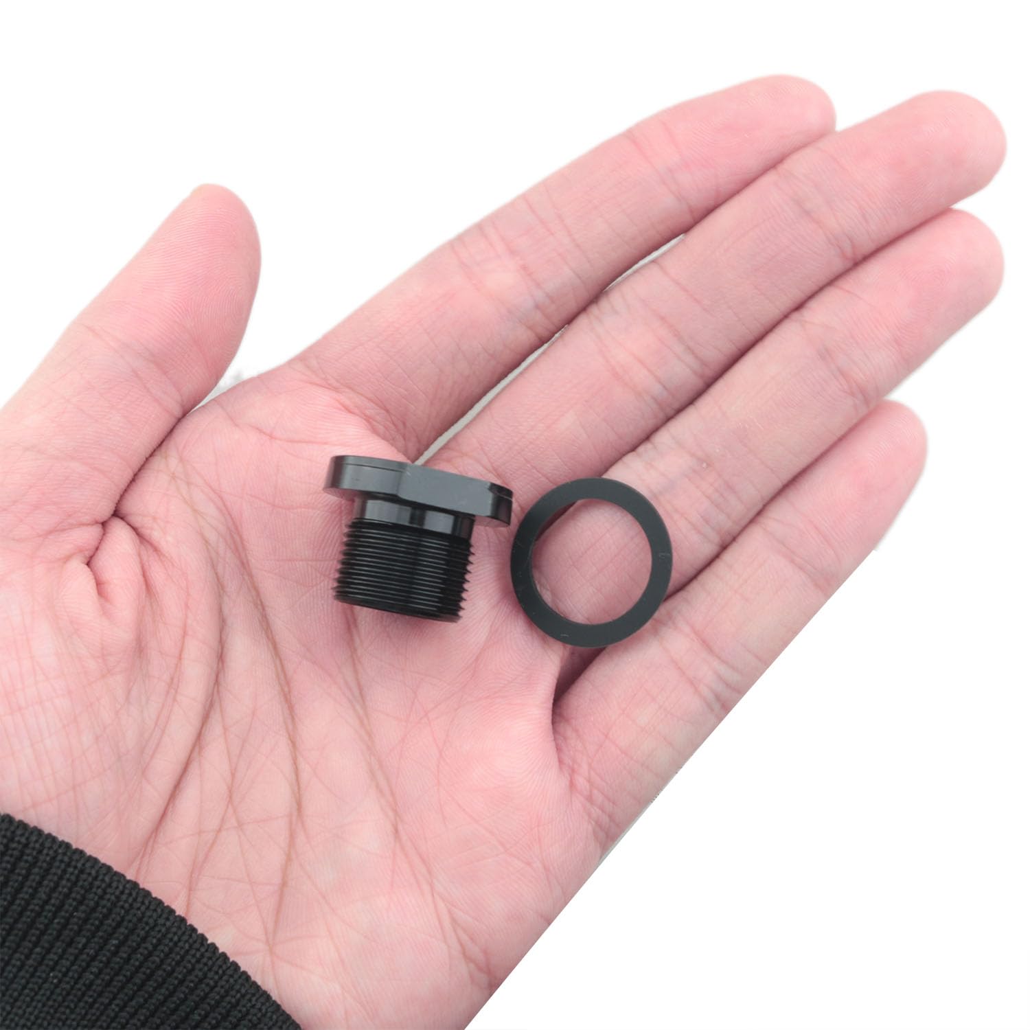 CHENJIN 2PCS Small Fuel Filter Adapters 1/2x28 to 5/8x24 Small Fittings Thread Protectors with Extruded Washers Steel for Automotive Industrial Marine