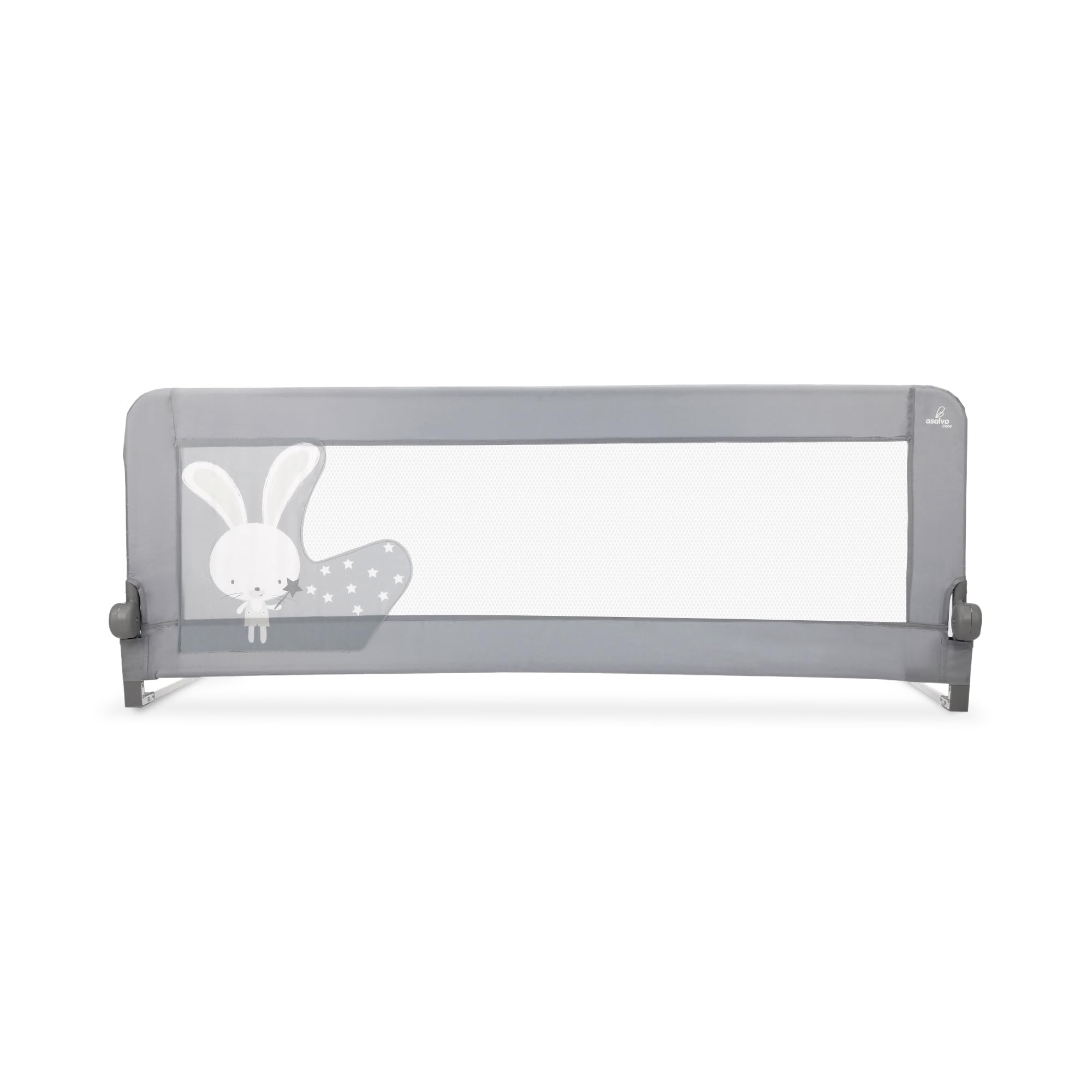 Asalvo Barrera de Cama 2 en 1 de 150 cm para Niño - Abatible con Correas Ajustables + Apta para Cama Nido + Instalación Fácil y Lavado Sencillo - Protección Segura y Estable - Blanco — view 14