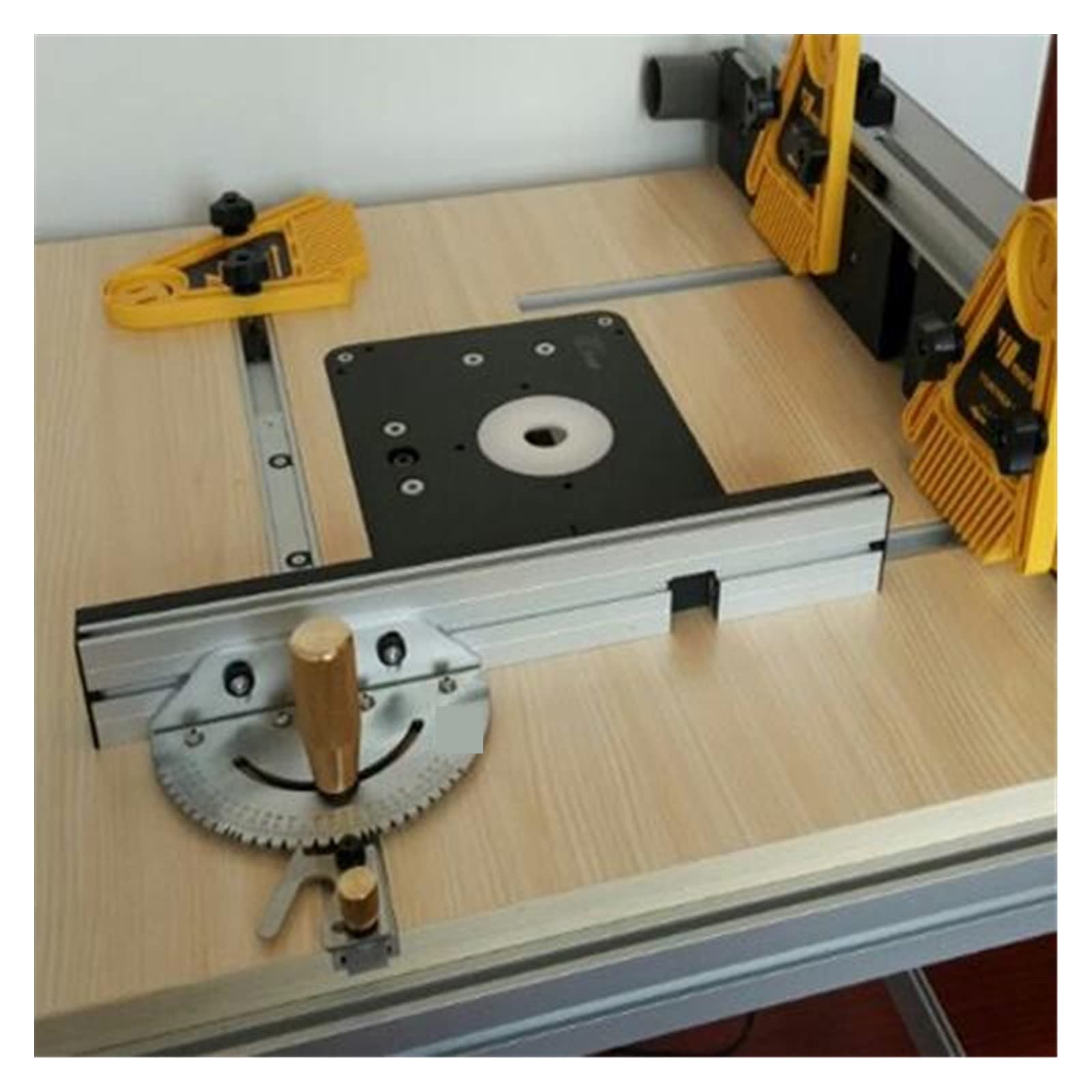Jauge à onglets de 450mm avec butée de piste scie à Table routeur jauge à onglets règle d'assemblage de sciage jauge à onglets scie à Table Pour mesurer(Single tenon)
