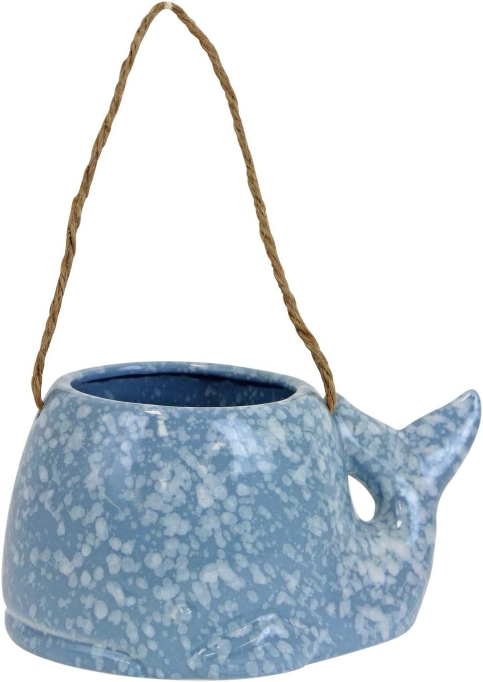 Beachcombers 8.5 Blue Ceramic Whale Hanging Planter