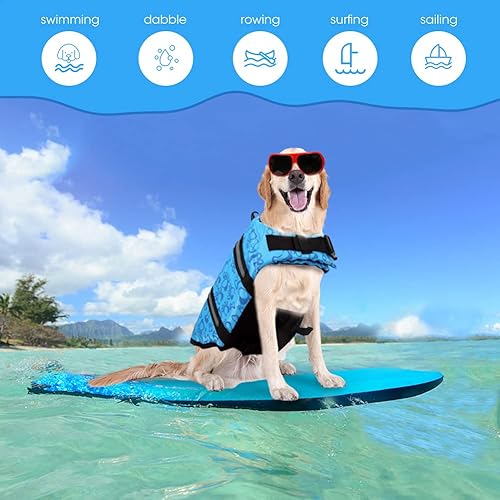 Miniatura 3 de Dogcheer Chaleco salvavidas para perro, tejido Ripstop, reflectante y ajustable, chaleco salvavidas para nadar en lancha, chaleco salvavidas para