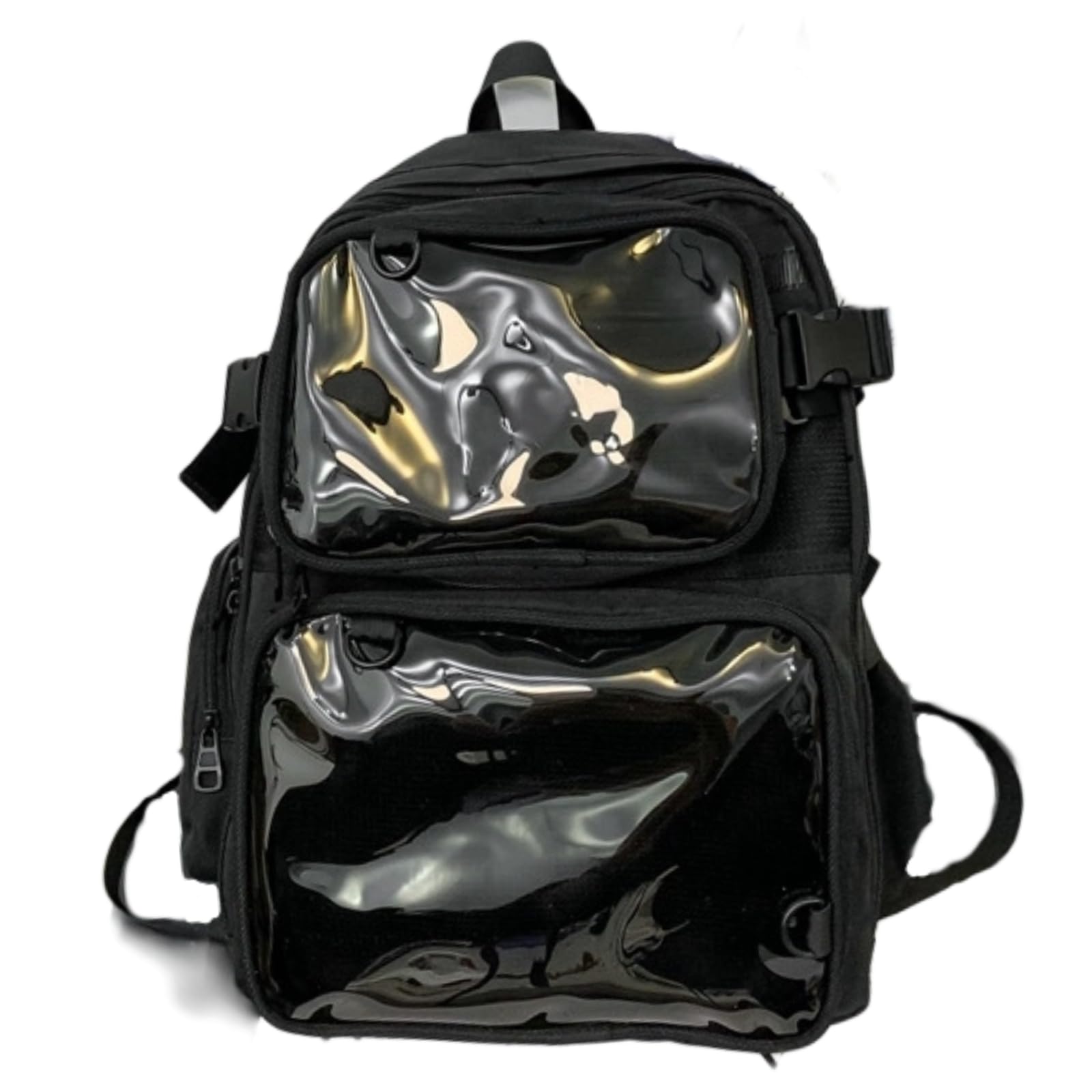 SIORTIO Backpack Ita Bag Pin Display Large Capacity Casual Trendy with Detachable Pouch for Travel Cosplay (Black,36)