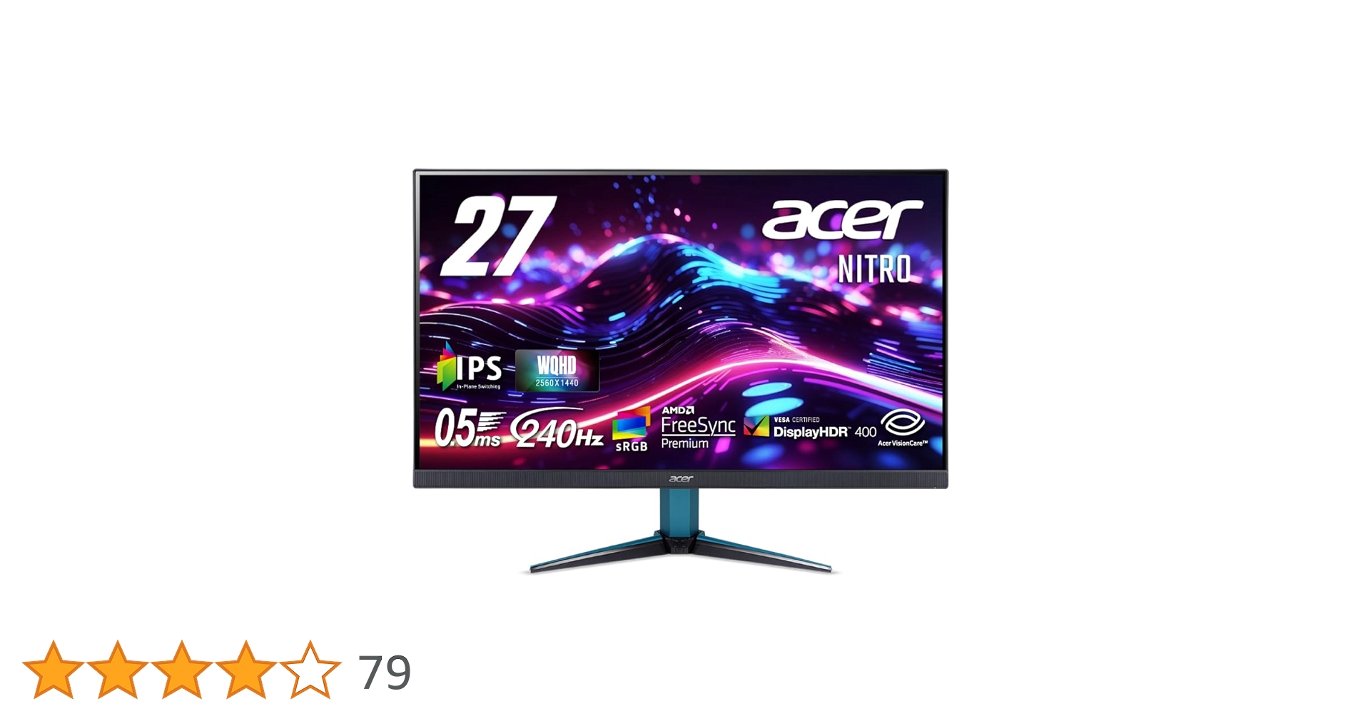 Acer Nitro ゲーミングモニター27インチ VG272UW2bmiipx Acer Nitro ゲーミングモニター 27インチ WQHD IPS 非光沢 300Hz