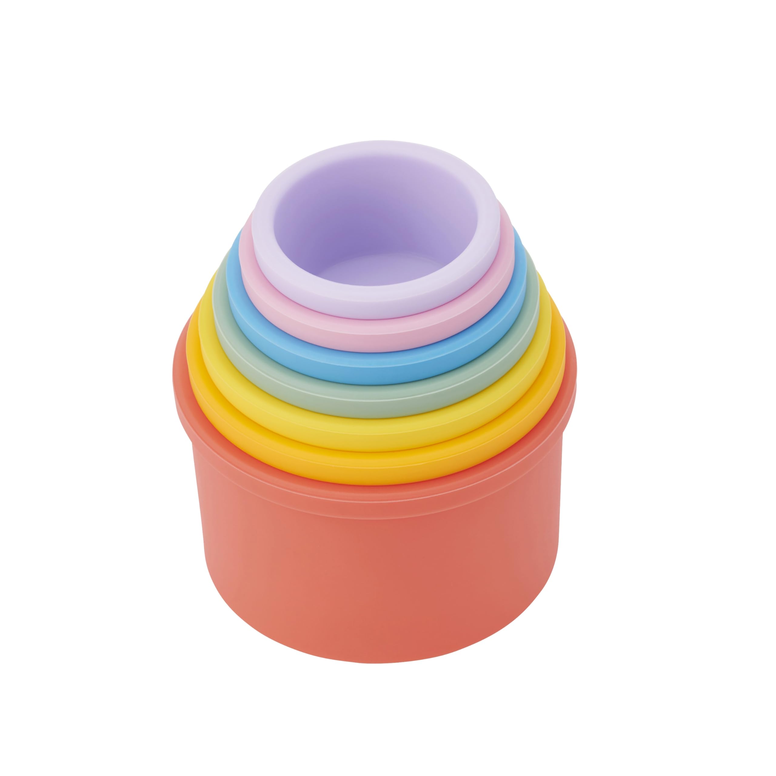 Tickit Silisoft – 5 Tazze In Silicone Morbido A Forma Di Stella – Gioco Impilabile E Sensoriale Per Bambini, Toni Della Terra