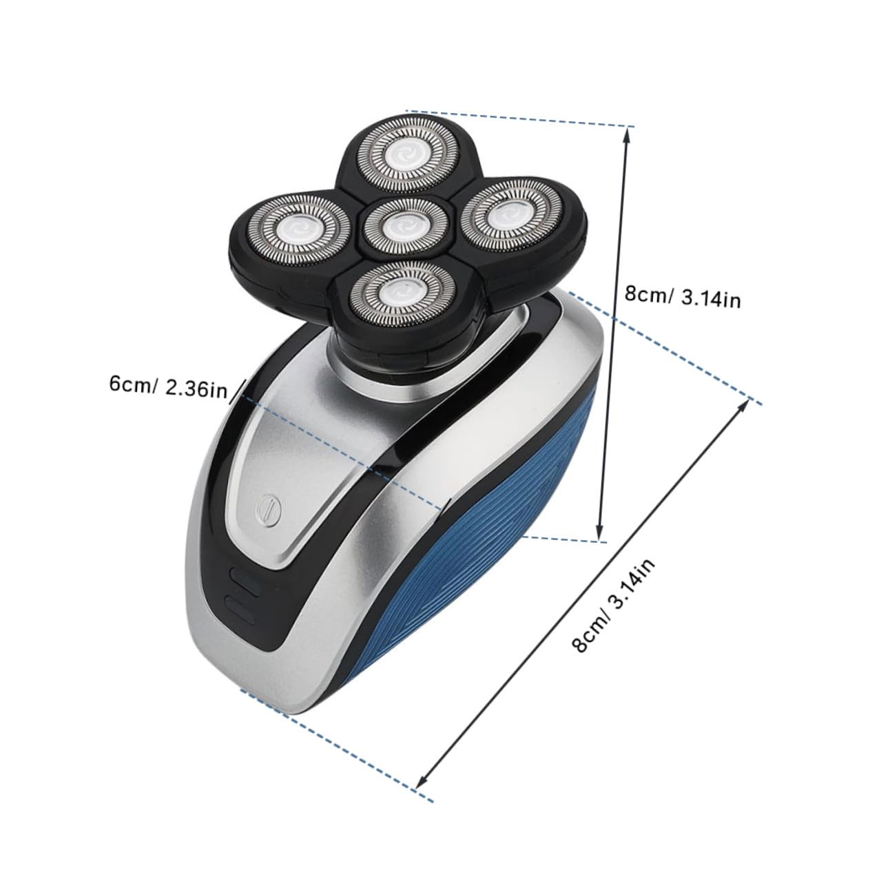 GANAZONO Rasoio Elettrico per Uomo 5 Testine Fluttuanti 4d, Ipx6, Rasoio da Barba e Chioma USB Ricaricabile, Design in Abs e Pulizia Acqua