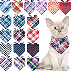   50-Pcs-Christmas-Bandanas-for-Dogs-Plaid-Dog-Bandana-Washable-Puppy-Bandana-Triangle-Dog-Drool-Bibs-Dog-Hankerchief-Comfortable-Scarfs-for-Small-Medium-Large-Dogs-Girl-Boy-PET-Accessories