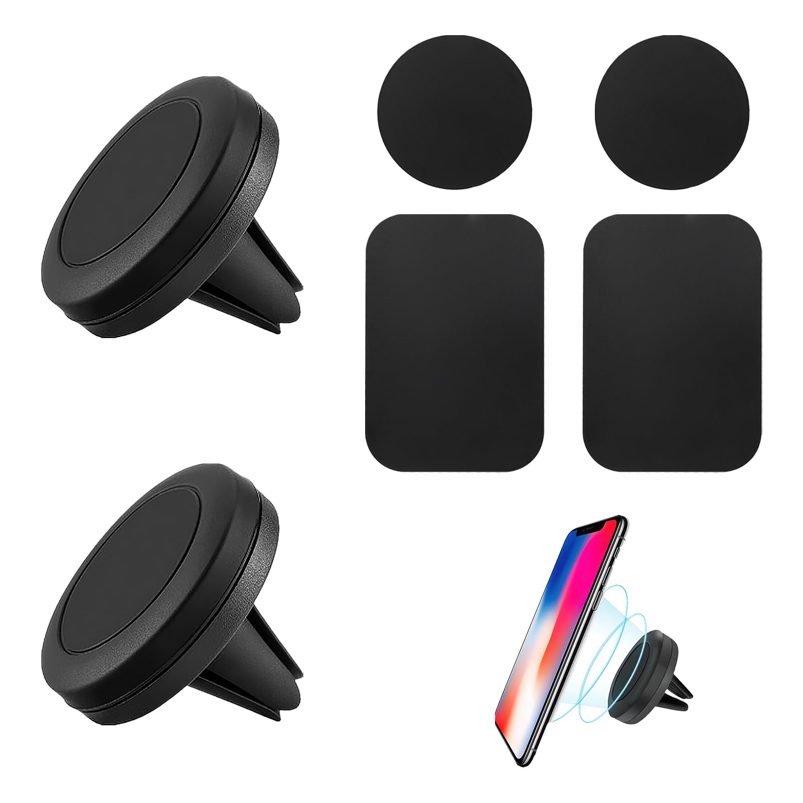 M MU Porta Cellulare, Supporto Telefono Magnetico, 360 Gradi Di Rotazione Porta Cellulare Da Per IPhone Samsung E Altro Smartphone O Dispositivo GPS (Large - Foto 14