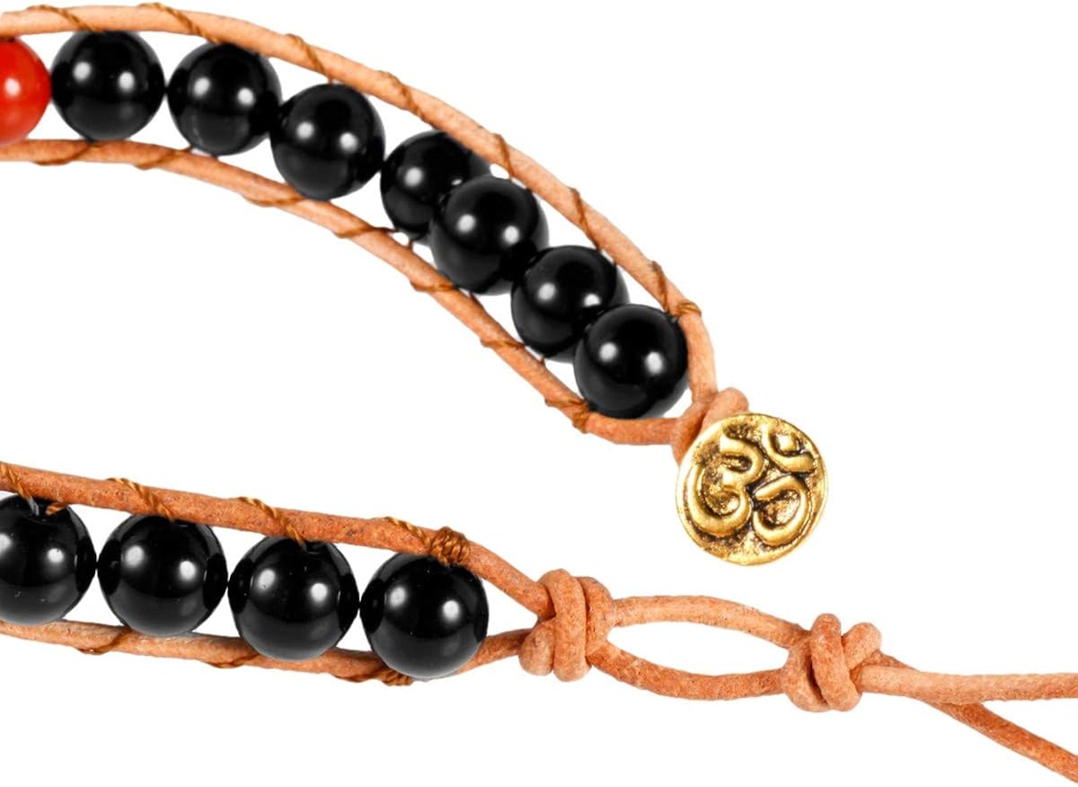 mookaitedecor 7 Chakra Bracelet Black Agate Crystal Bracelet for Women Men Semi Precious Stone Bead Bracelet 8mm - Image 3