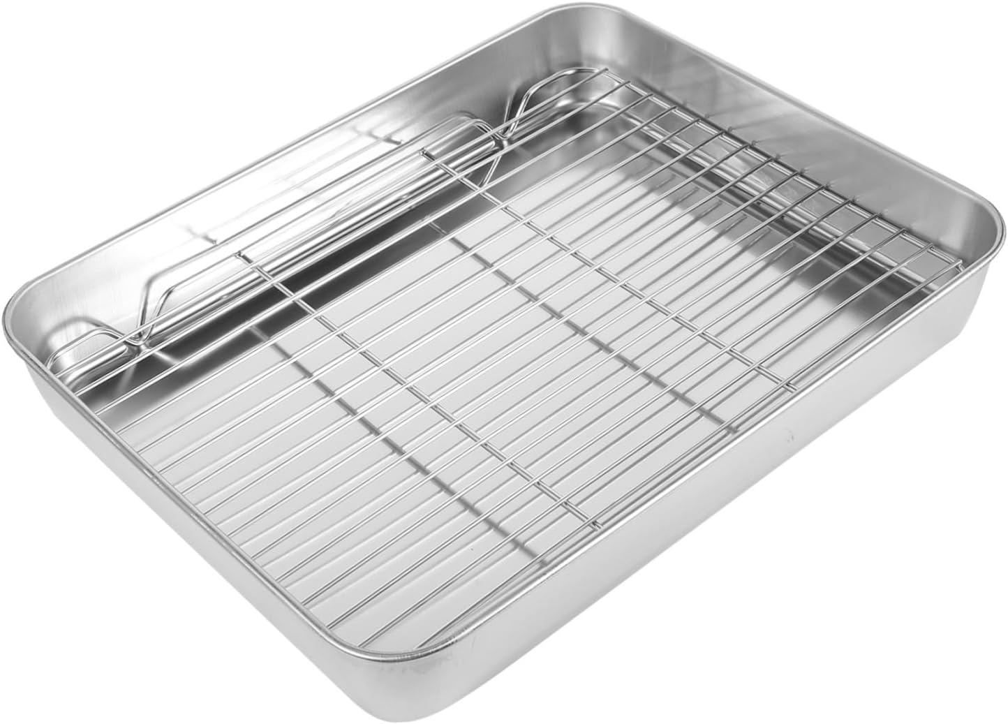 Easy Clean Stainless Steel Baking Pan Multifunctional Kitchen Baking Plate Net Rack Draining Steaming