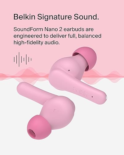 Miniatura 7 de Auriculares Belkin SoundForm Nano 2 Bluetooth para niños con micrófono integrado, vida útil de batería de 28H, volumen seguro de 85dB, resistencia