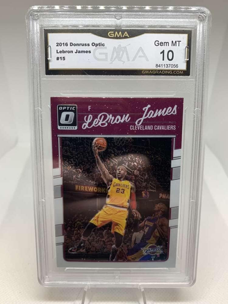 GMA Graded Gem MT 10 841137056 2016-17 Donruss Optic #15 LeBron James With Kobe Bryant Cleveland Cavaliers Professionally Graded Basketball Card in Gem MT 10 Condition
