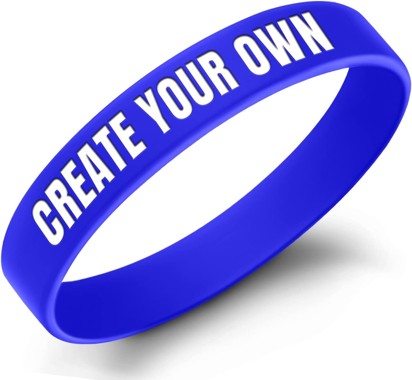 50 Pcs Rubber Bracelets Personalized Silicone Wristbands Customized for Business, Events, Motivation, Support, Fundraisers(Blue)