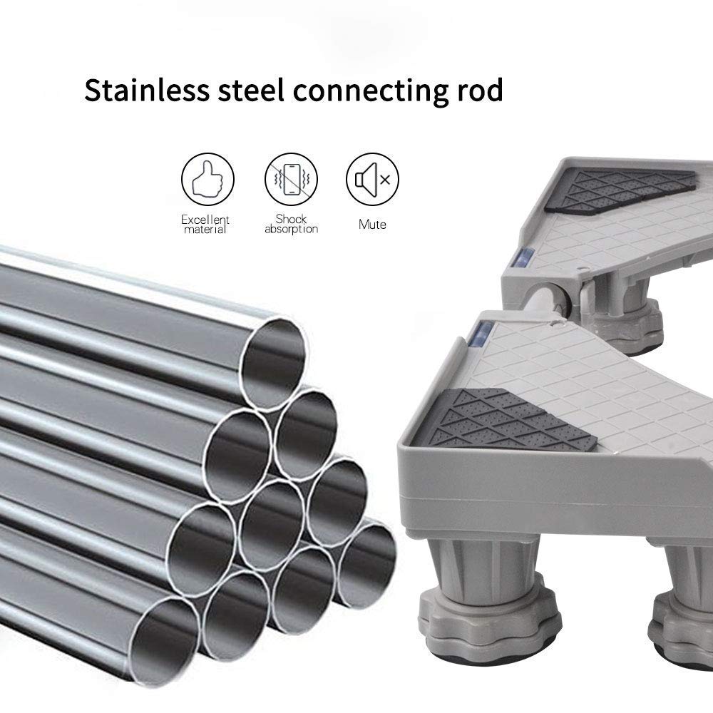 SMONTER Multi-functional Movable Adjustable Base with 12 Strong Feet Size Adjustable Universal Mobile Case Roller Dolly for Dryer, Washing Machine and Refrigerator,Grey … - Image 3