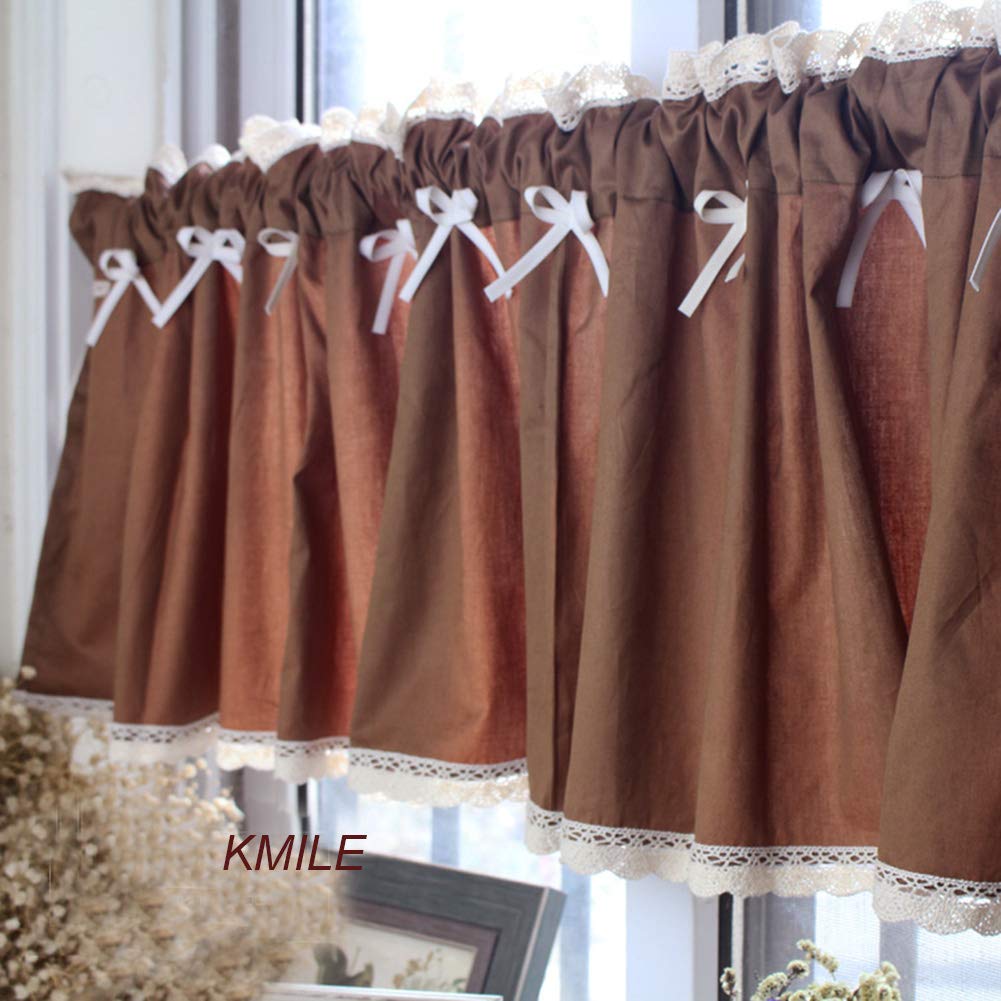 Media cortina de algodón OKUOKA para ventanas de cocina y cafetería