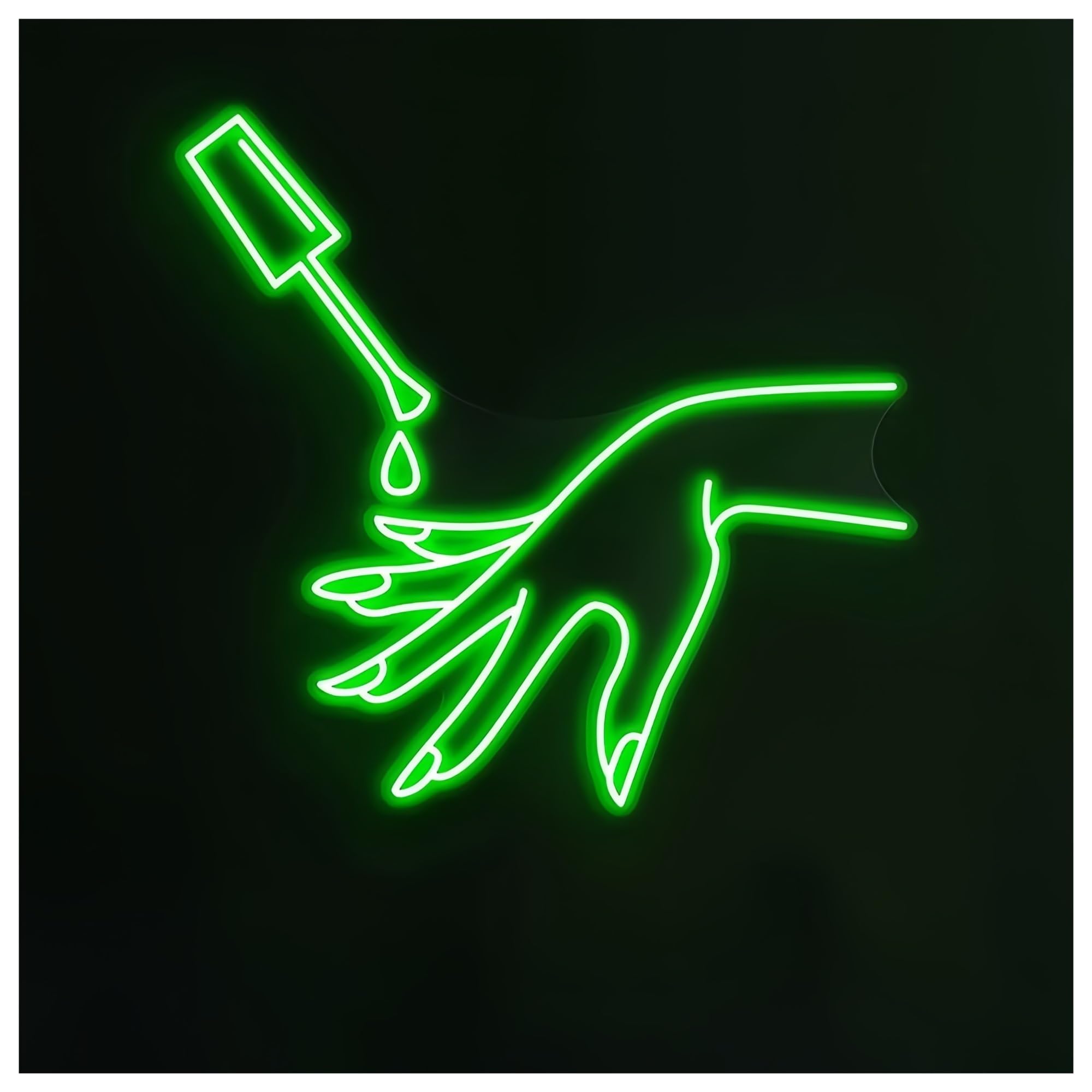 SHOUXI Sign Lamp Hand Painting Nails Neon Sign for Beauty Salon Room Wall Art Decor Nail Polish Light Nail Artist Home Decoration Light Signs(C,90CM)