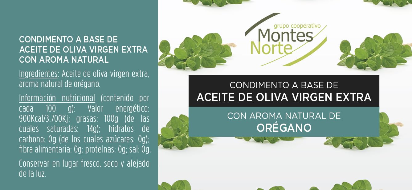 Condimentos a Base de Aceite de Oliva Virgen Extra Montes Norte, Pack de 7 Sabores x 100 ml