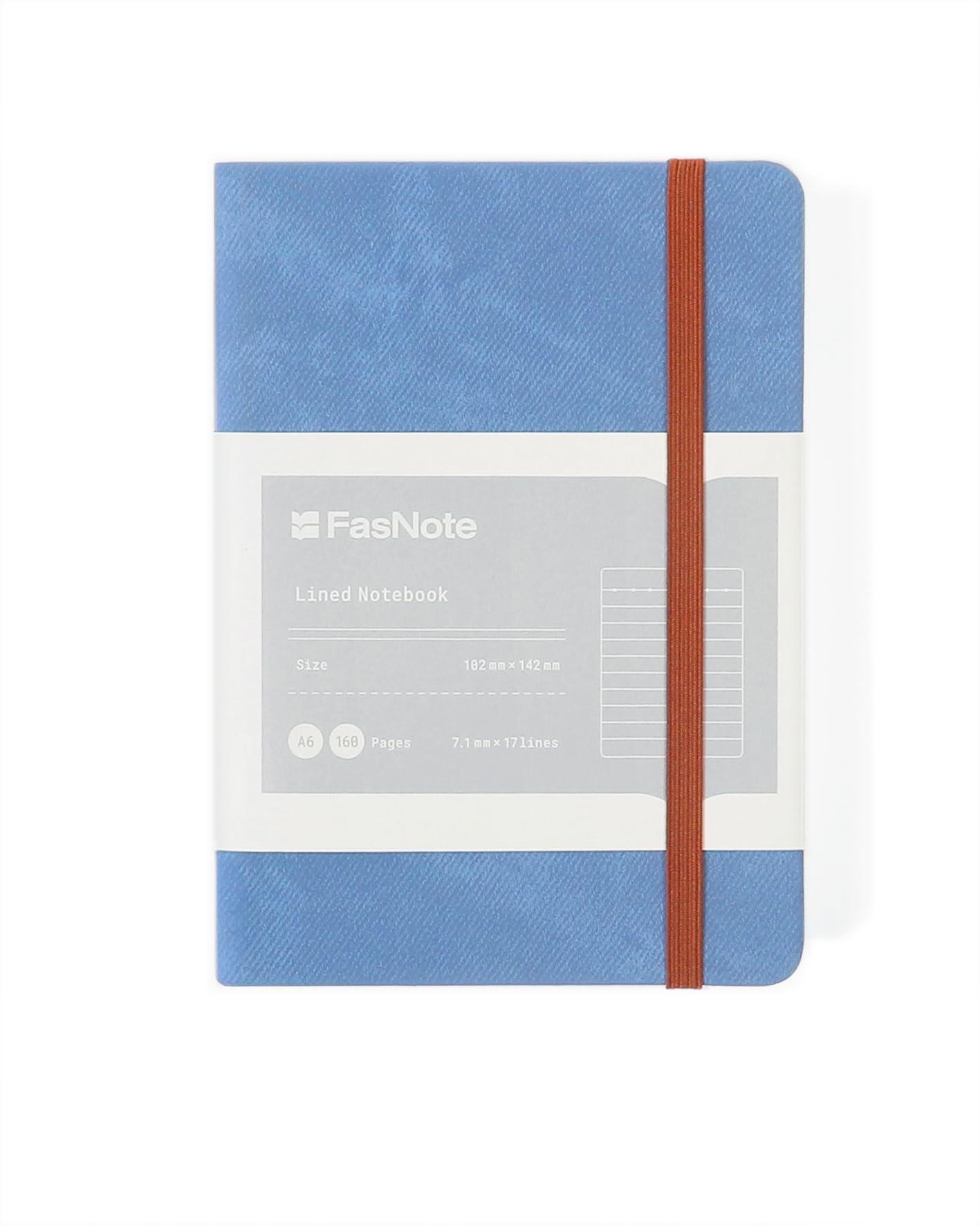 A6 Lined Hardcover Notebook, 100 GSM Paper, Light Steel Blue