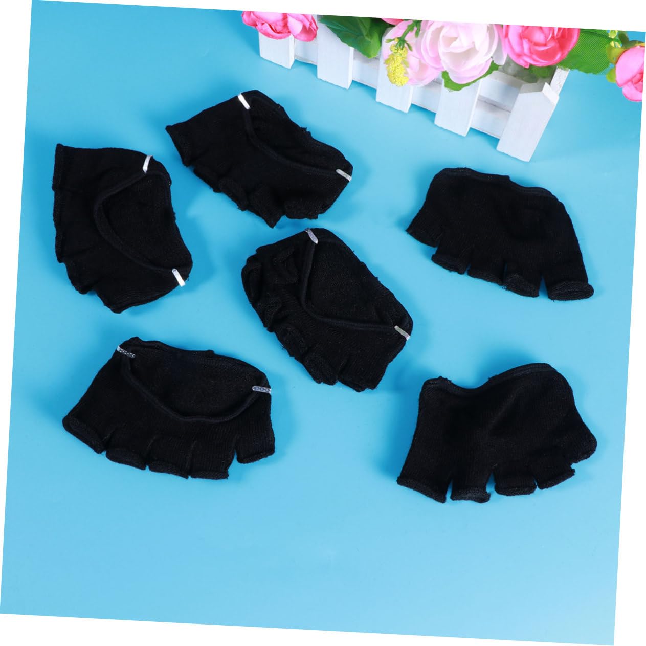 COSMEVIVI 5pairs Pack Toe Five Toe Socks Non- Forefoot Socks for Women Breathable Sweat-absorbing Black Design Comfortable and Skin-friendly