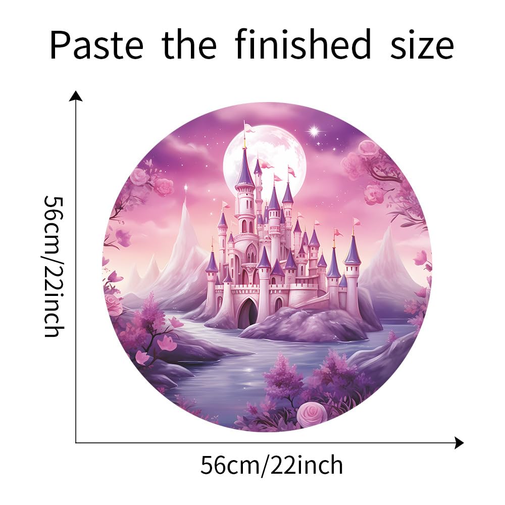 HGDESIGN® Wall Sticker Fairy Elf Moon Castle Girl Flowers Wall Sticker Wall Picture Nursery Baby Room Bedroom Child Baby Girl Wall Decoration (B) - Image 4