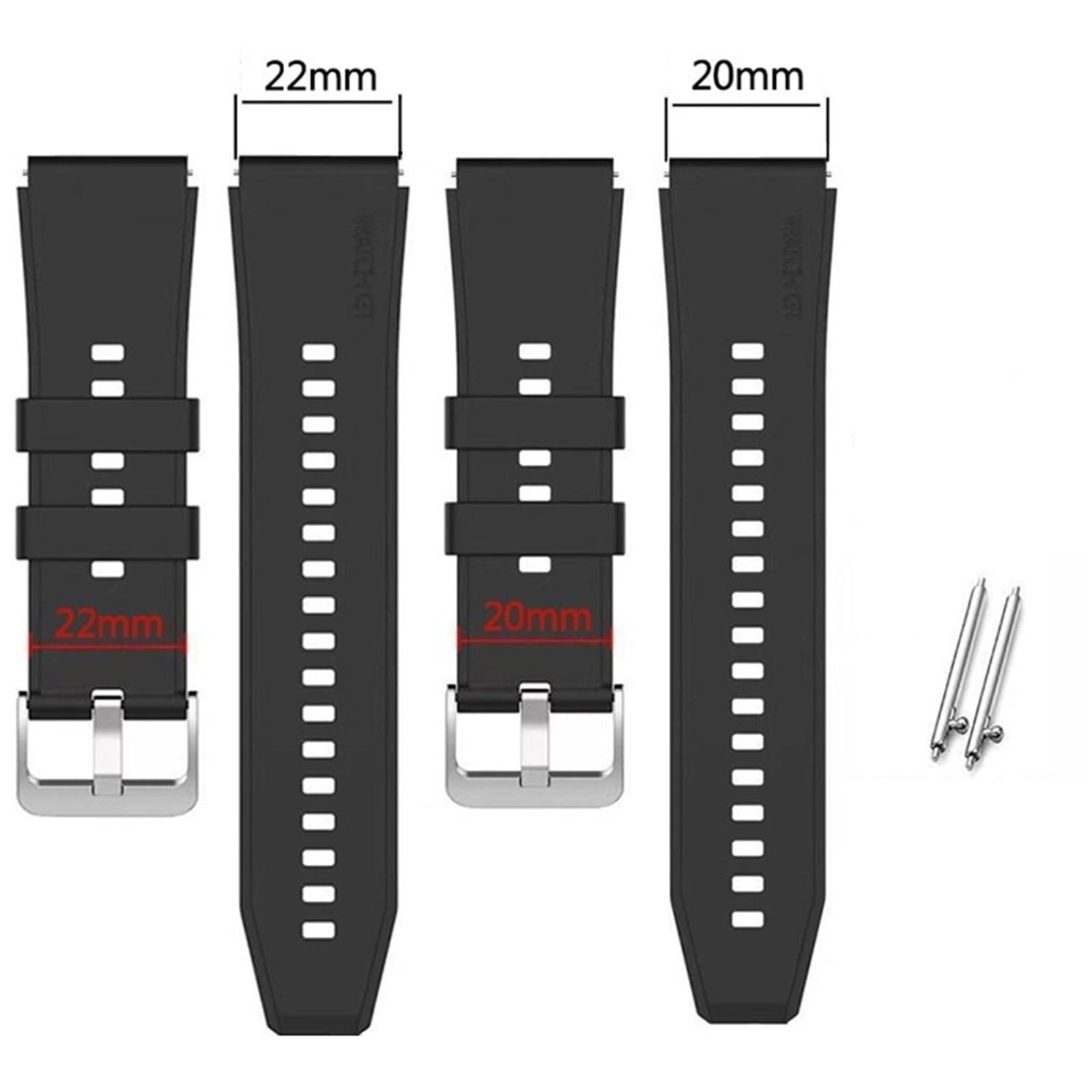Silikonowy pasek 22 mm do męskiego zegarka gumowy sportowy inteligentny pasek
