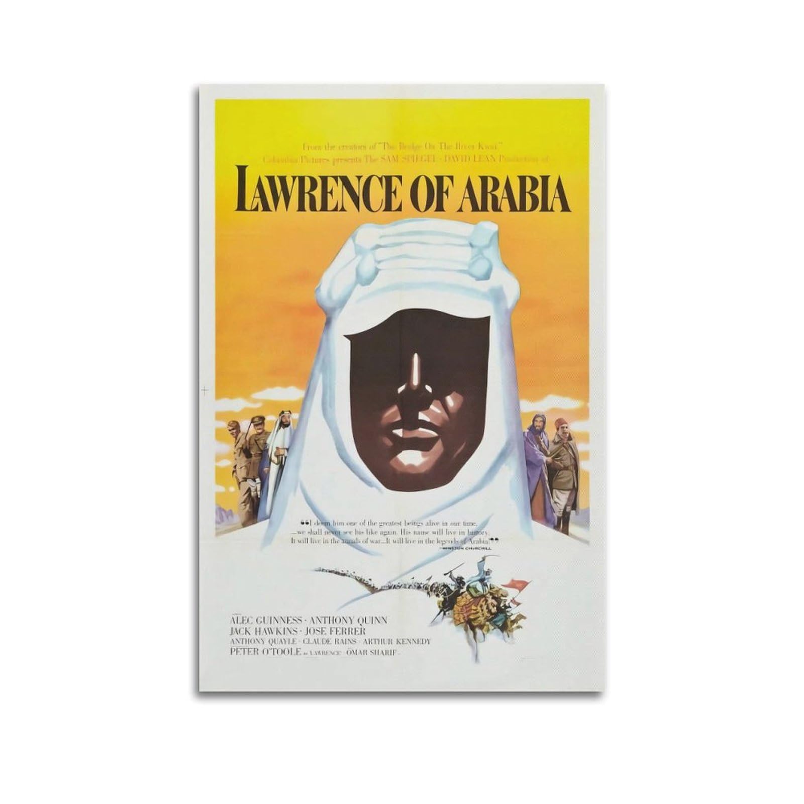 Poster Imprimé Lawrence D'Arabie - Décoration Murale Vintage Toile 60x90 Cm - Style Sans Cadre Pour Salon, Chambre