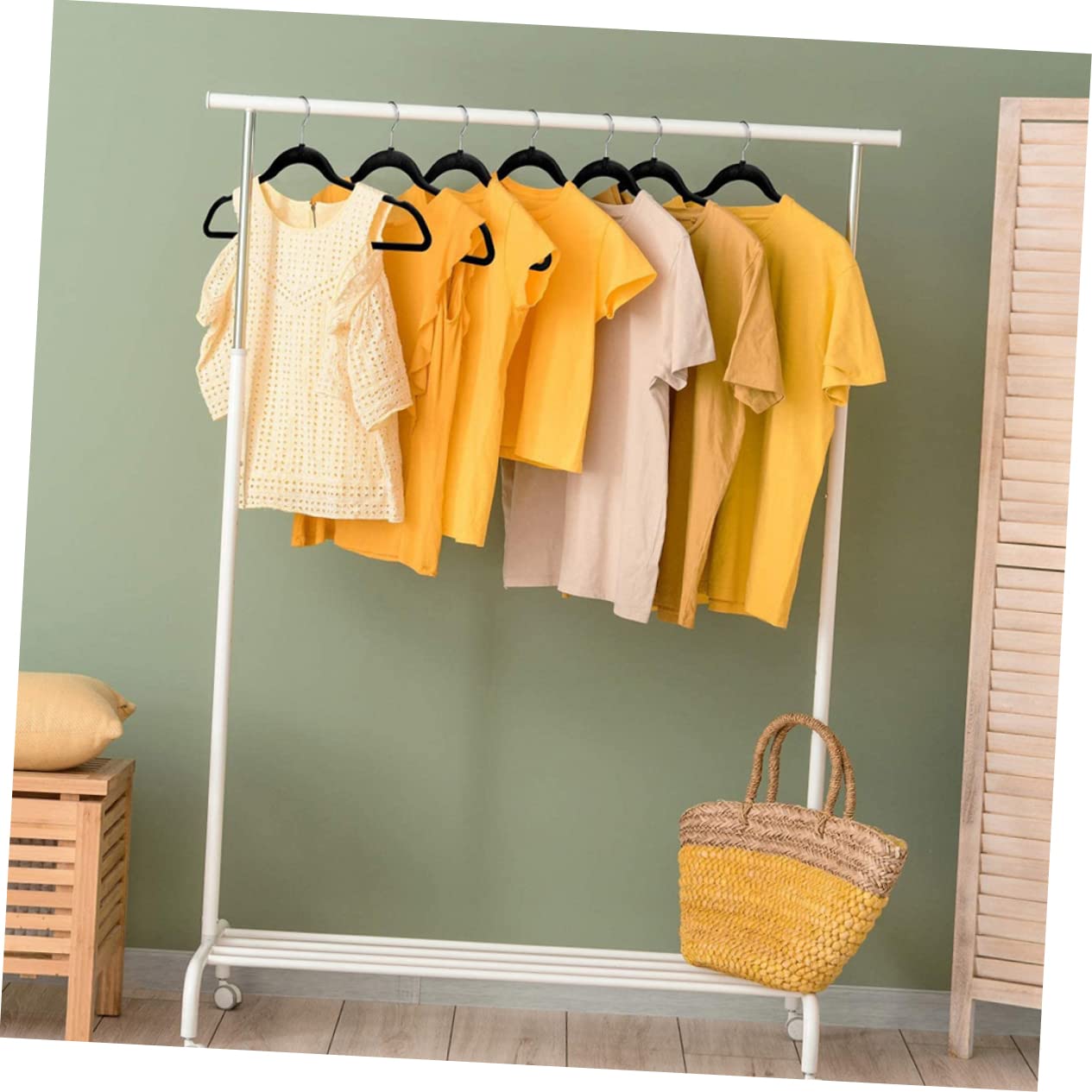 LABRIMP Perchero y Líneas Contorneadas Niña 20 Perchas Antideslizantes de Plástico y Metal, Diseño Moderno Hombros Ajustables para Ropa de Bebés