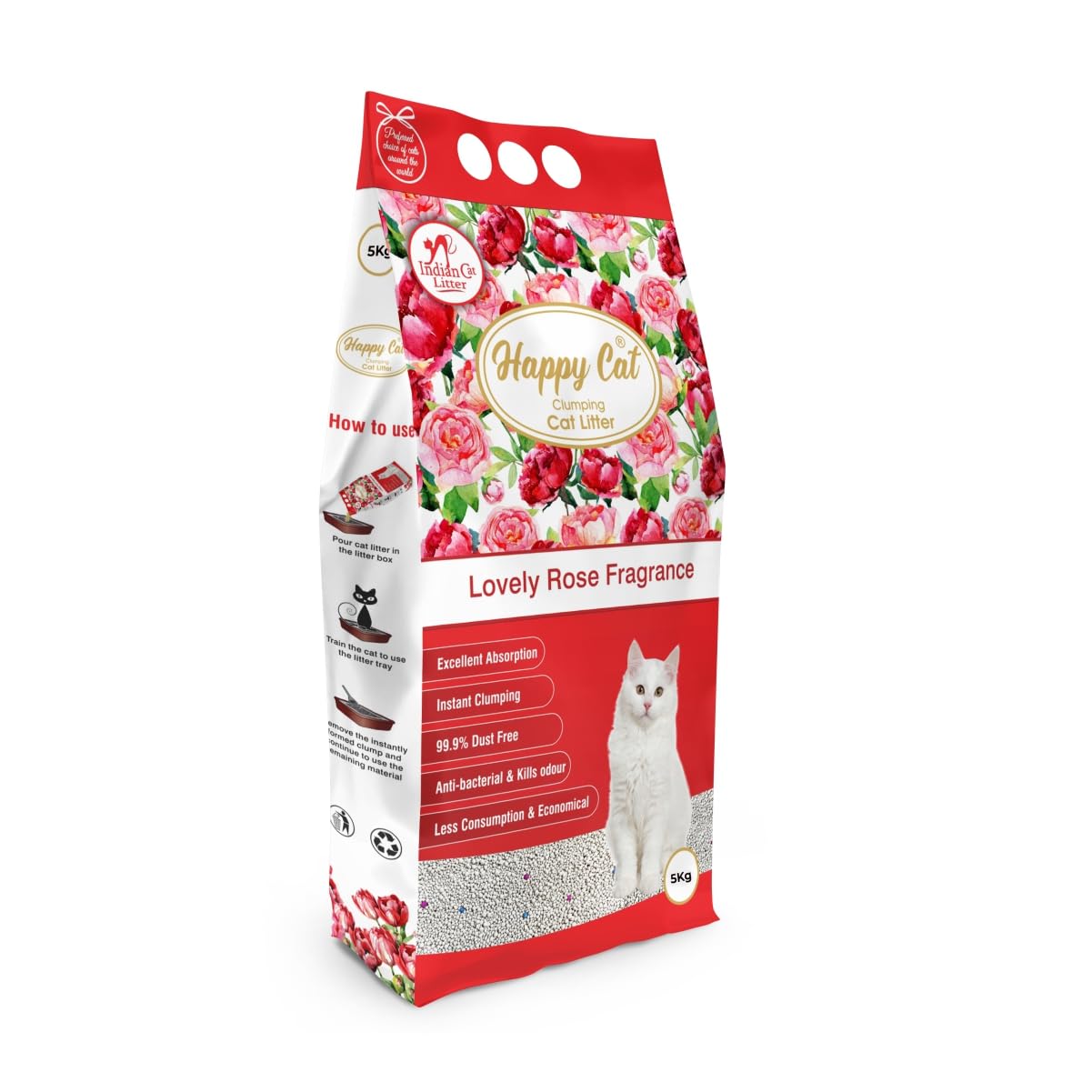 HAPPY CAT Clumping Cat Litter Lovely Rose Fragrance - 5 Kg (B0BPNWQGT3) Amazon Price History, Amazon Price Tracker