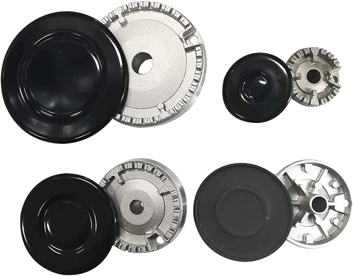 Whirlpool Ignis – Kit 4 Bruciatori Con Piattelli Spartifiamma Per Piano Cottura 4 Fuochi – Ricambio Made In Italy WR05/B