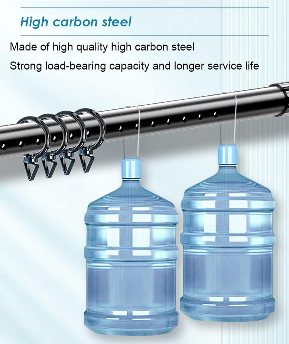 Shower Curtain Rod, L-shaped Shower Curtain Rod，Shower Curtain Rod Black Window Curtain Pole Adjustable, Shower Curtain Rod, No Drilling, No Screws, for Curtains,Kitchen, Closet,Hanging Pole, Diameter