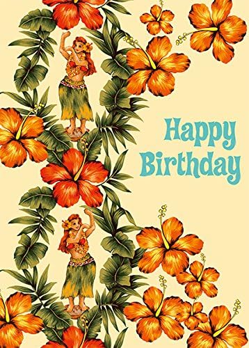 Pacifica Island Art Set of 12 Hawaiian Greeting Cards - Hibiscus & Hula by Daicokuebisu - Birthday