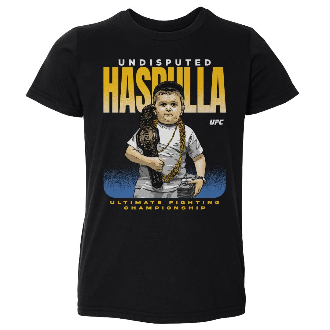 500 LEVEL Hasbulla UFC Toddler Shirt - Hasbulla Undisputed Pose WHT (Black, 2T)