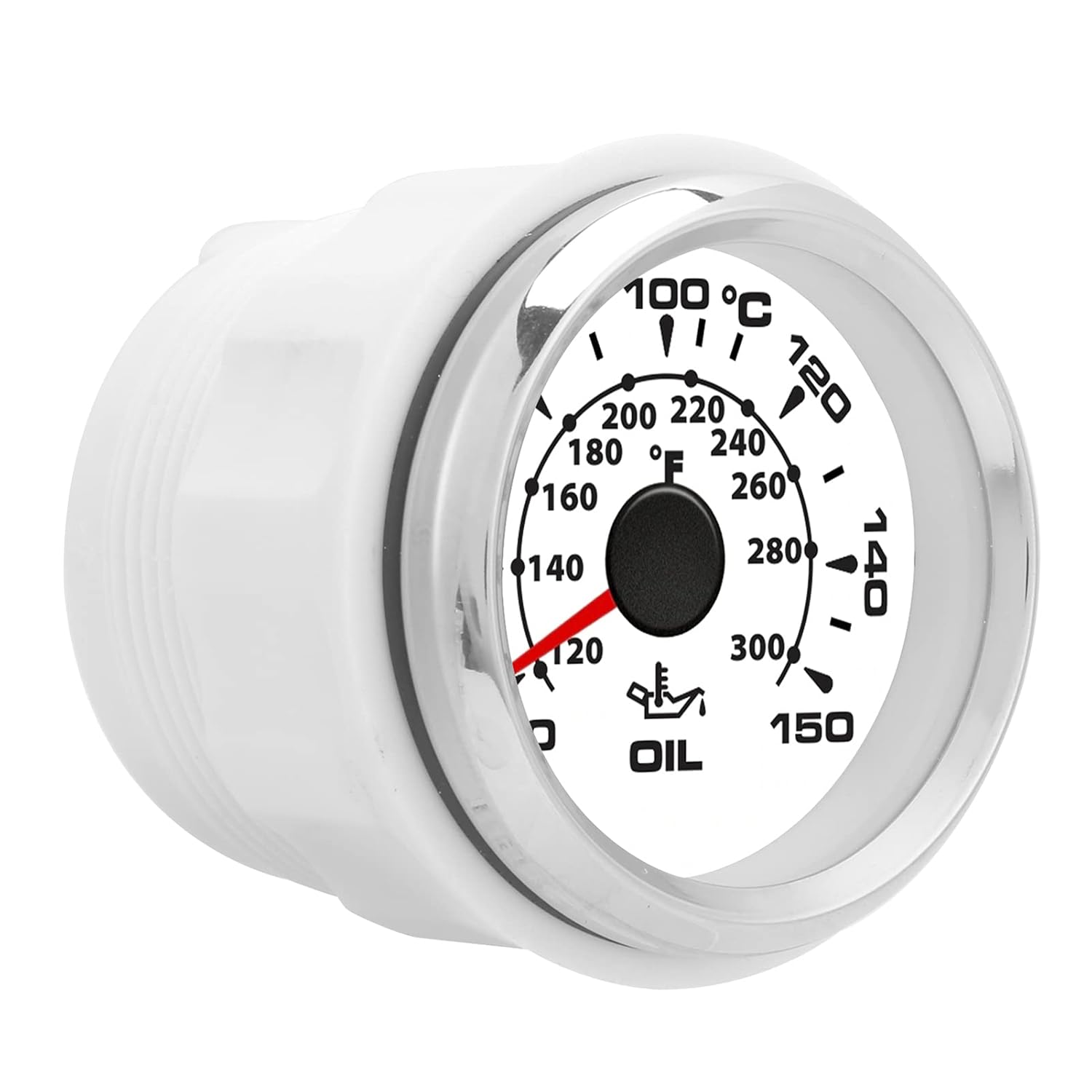 Oil Temp Gauge, 316L Stainless Steel Bezel Oil Temperature Gauge