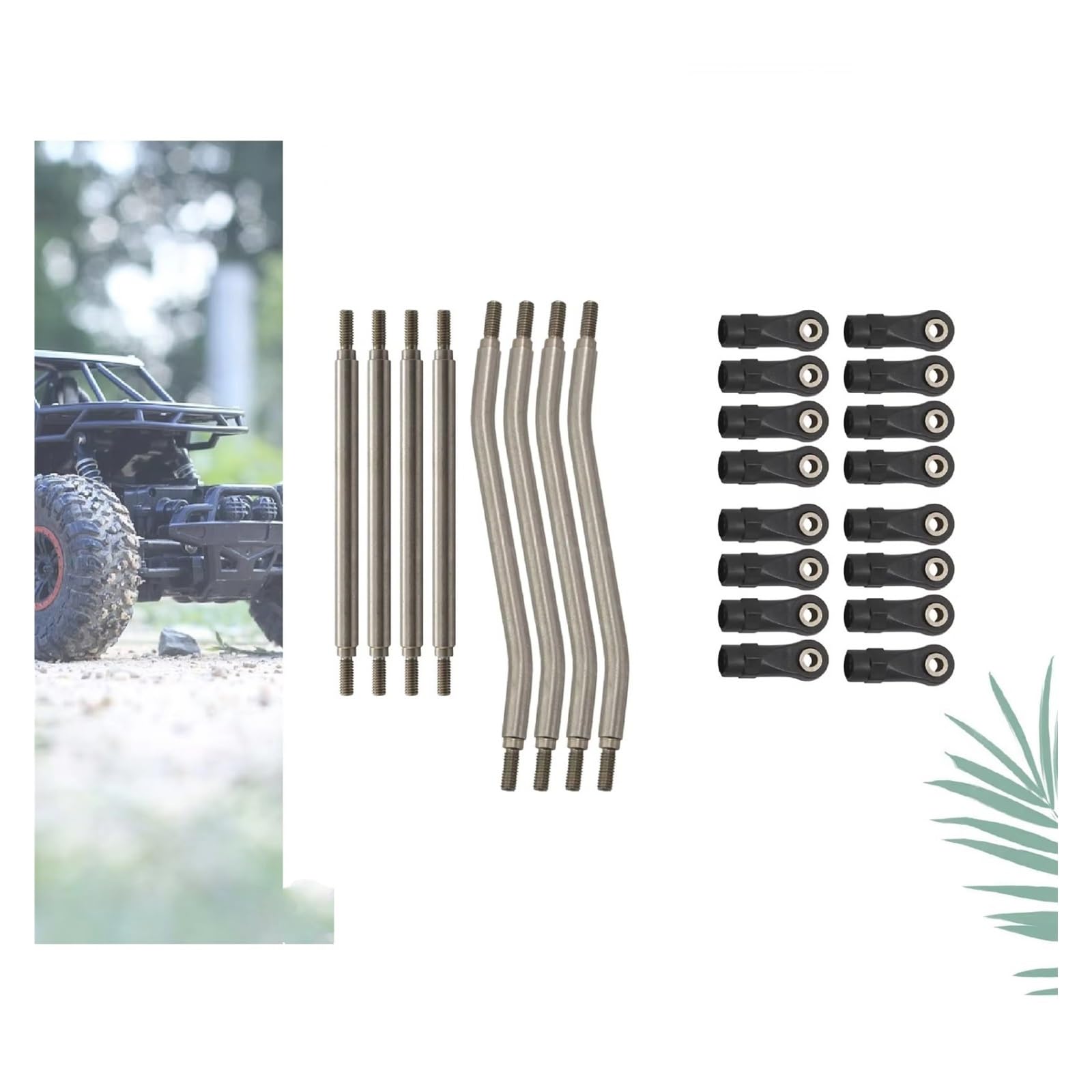 Rc Special Connecting Rod for Axial for Capra AXI03004 1/10 Metal Suspension Link Rod Linkage Steering Pull Rod RC Crawler Car Parts and Accessories Replacement Use