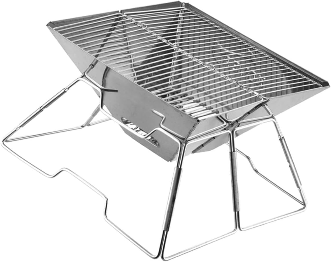 Luxshiny Portable Professional Folding Barbecue Grill Wear-resistant Camping Grill Rack for Outdoor Bbq and Travel