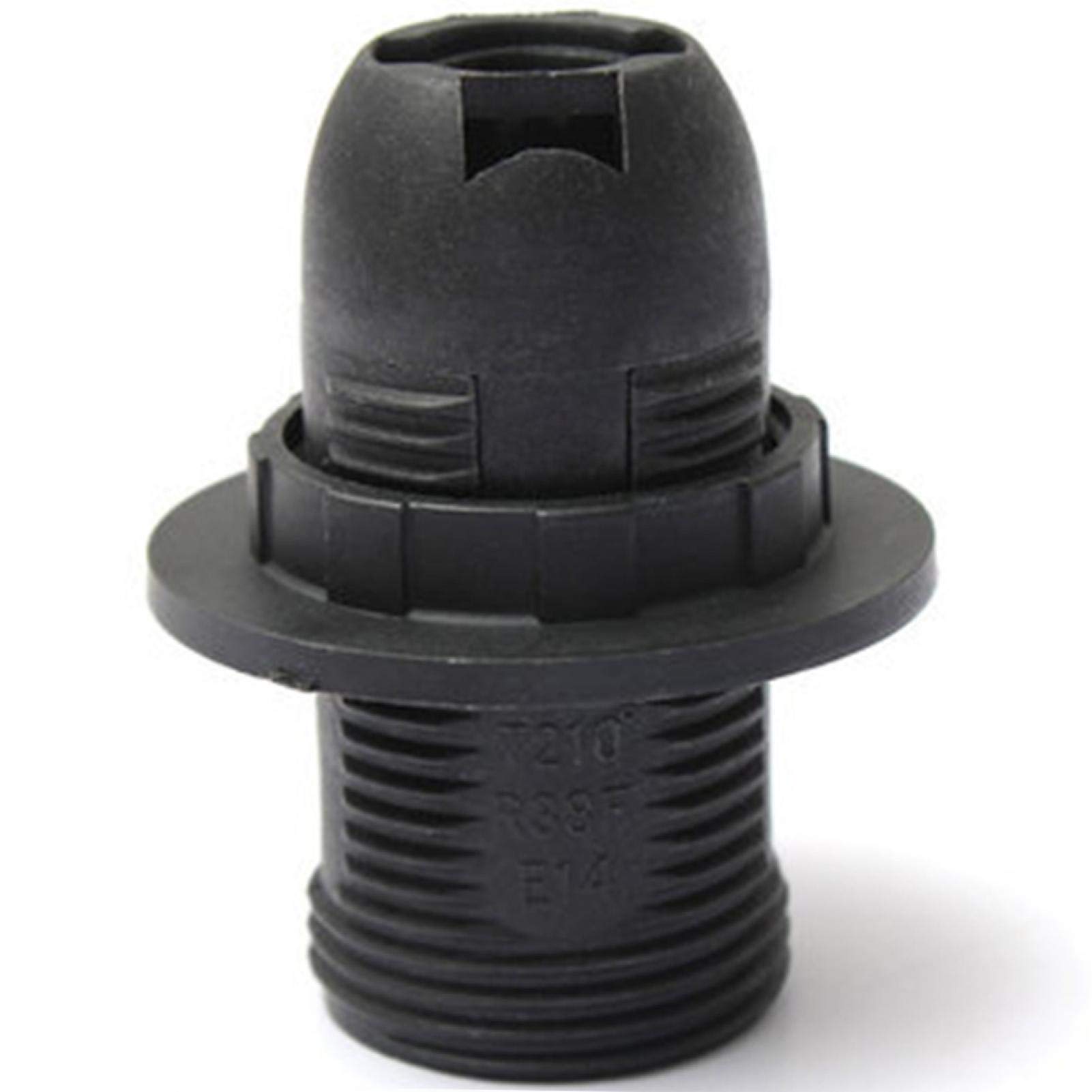 Faderr Edison Screw E14 Lamp Holder, Socket Converter - Small Screw Base Adapter for LED and Incandescent Bulbs (Black)