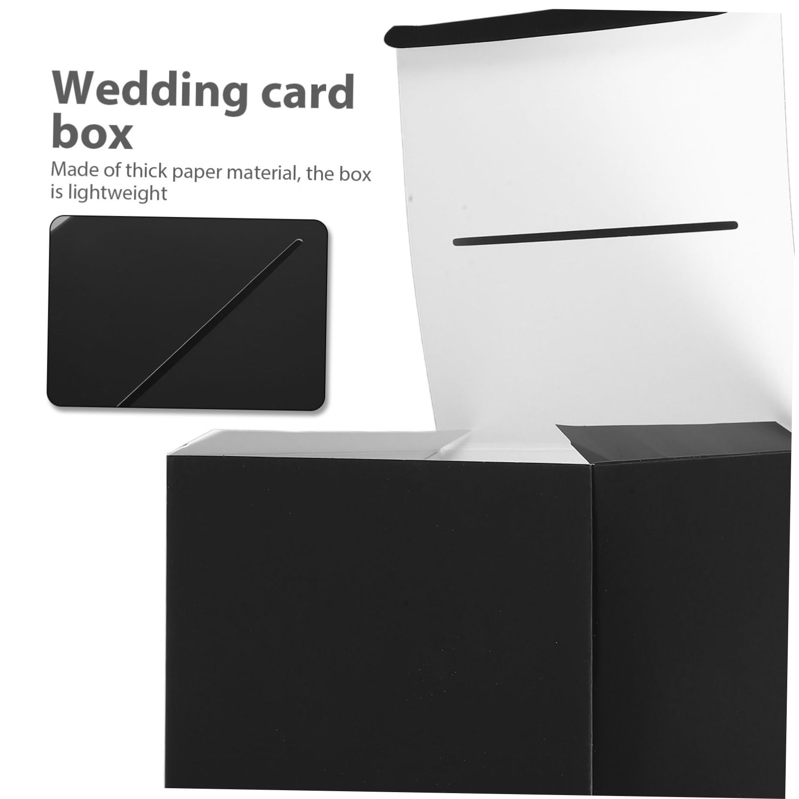 SOLUSTRE 4 Sätze Teiliges Hochzeitskartenbox aus Schwarze Geschenkbox für Hochzeit Empfang Gästewünsche Stilvolle Aufbewahrung Besonderer Karten und Erinnerungen