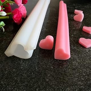 EORTA Heart Shaped Silicone Mold Tube Column Handmade Soap Candle Chocolate/Cake/Mousse/Loaf Baking Tools for DIY Craft Dessert Clay Party Decoration, White